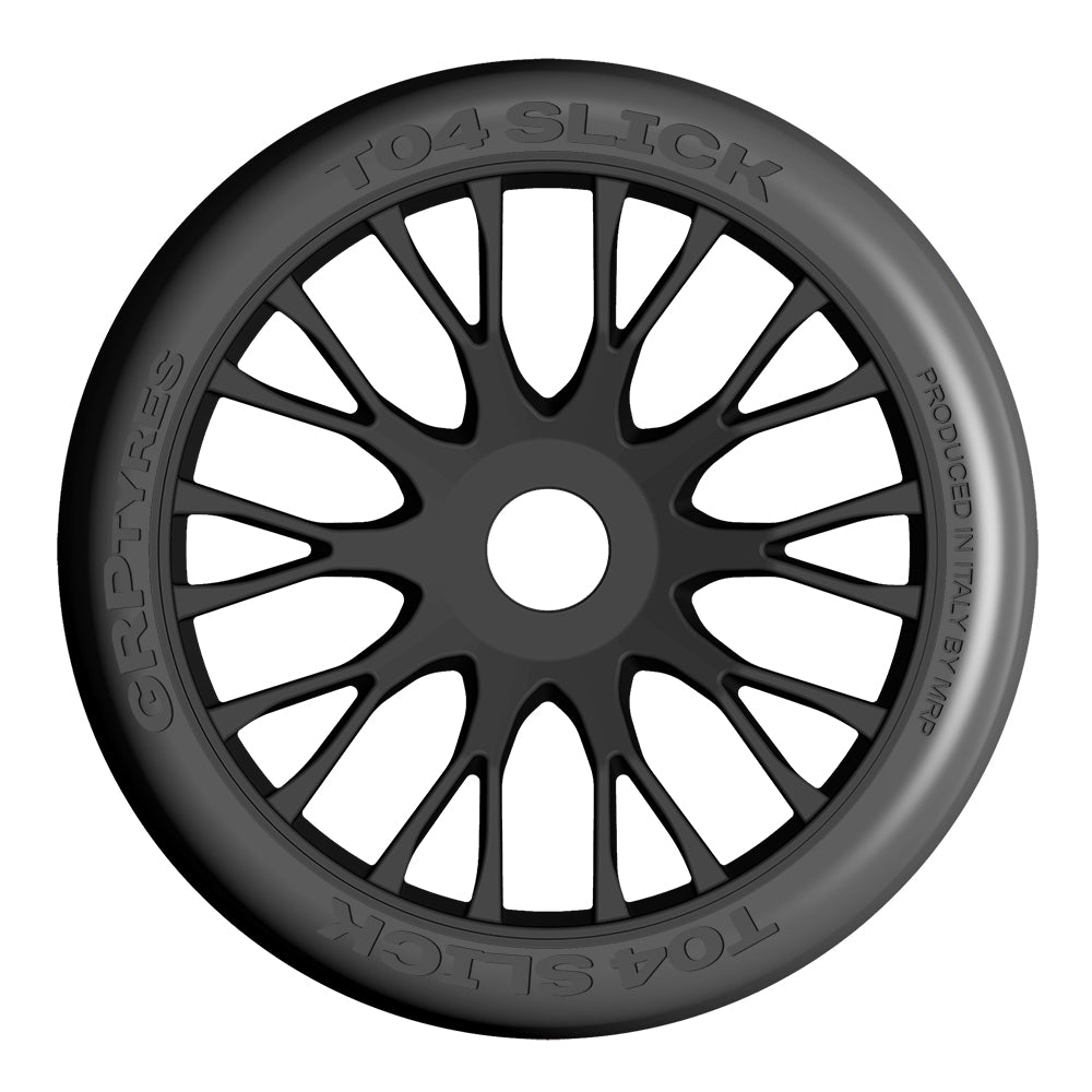 1:8 GT - T04 SLICK - XB1 UltraSoft - Mounted on New 20 Spoked FLEX Black Wheel - 1 Pair