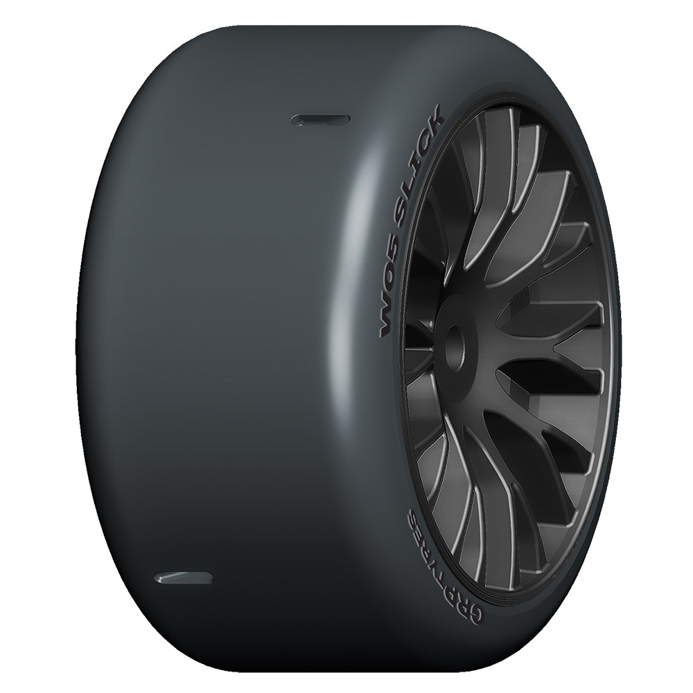 1:5 TC - W05 SLICK - XM3 Hard- Mounted on New 20P Black Wheel - 1 Pair