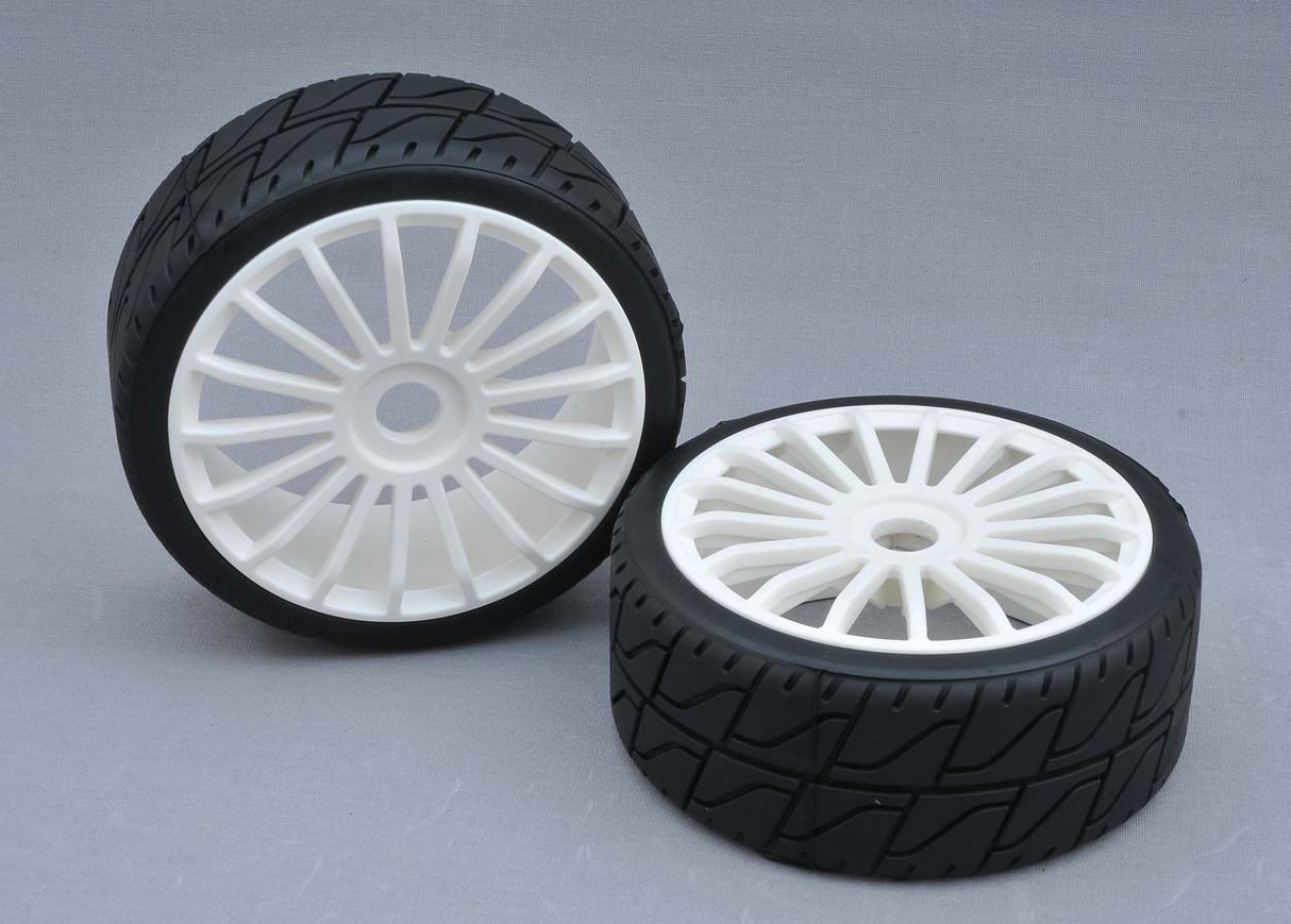180mm asphalt tire RS + 17 spoke rim white