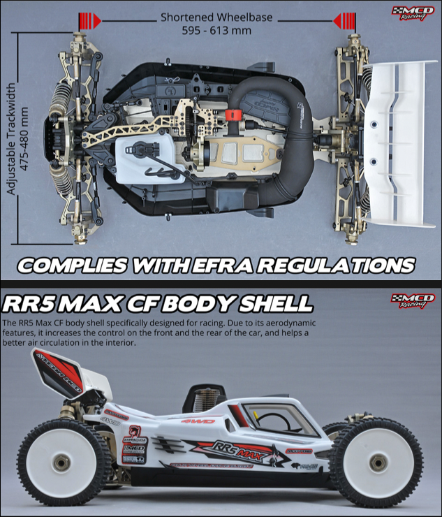 RR5 Buggy Max FT-R CF Rolling Chassis