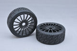 180mm Asphalt Reifen RM + Felge Schwarz 17 Speichen