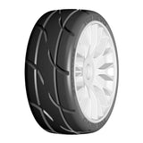1:8 GT - T03 REVO - XM5 Medium - Mounted on New 20 Spoked FLEX White Wheel - 1 Pair 