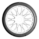 1:8 GT - T03 REVO - XM5 Medium - Mounted on New 20 Spoked FLEX White Wheel - 1 Pair 