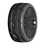 1:8 GT - T03 REVO - XB1 UltraSoft - Mounted on New 20 Spoked FLEX Black Wheel - 1 Pair 
