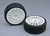 180mm asphalt tire RS + 17 spoke rim white